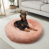 Pet Dog Bedding Warm Plush Round Comfortable Nest Comfy Sleep kennel Pink M 70cm Petsleisure
