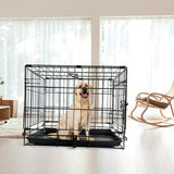 36" Pet Dog Cage Kennel Metal Crate Enlarged Thickened Reinforced Pet Dog House Petsleisure