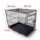 42" Pet Dog Cage Kennel Metal Crate Enlarged Thickened Reinforced Pet Dog House Petsleisure
