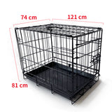 48 Inch Pet Dog Cage Kennel Metal Crate Enlarged Thickened Reinforced Pet Dog House Petsleisure