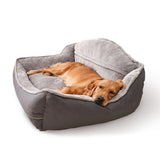 Sofa-Style Dog Bed Waterproof Washable Soft High Back Comfy Sleeping Kennel M Petsleisure