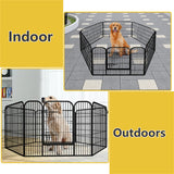Heavy Duty Comfortable Pet Dog Game Fence Foldable 6 Panel Metal Dog Fence Black Petsleisure