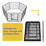 Heavy Duty Comfortable Pet Dog Game Fence Foldable 6 Panel Metal Dog Fence Black Petsleisure