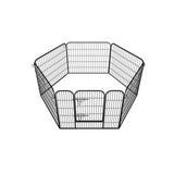 Heavy Duty Comfortable Pet Dog Game Fence Foldable 6 Panel Metal Dog Fence Black Petsleisure