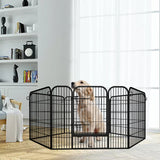 Heavy Duty Comfortable Pet Dog Game Fence Foldable 6 Panel Metal Dog Fence Black Petsleisure