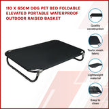 Dog Pet Bed Foldable Elevated Portable Waterproof Outdoor Raised Basket 110 x 65cm Randy & Travis Machinery