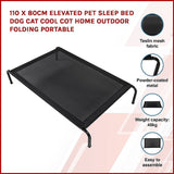 110 x 80cm Elevated Pet Sleep Bed Dog Cat Cool Cot Home Outdoor Folding Portable Randy & Travis Machinery