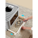 Jumbo Hooded Cat Litter Box Tray Pet Kitty Toilet for Large Cats w Hair Grooming Randy & Travis Machinery
