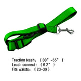 Adjustable Dog Hands Free Leash Waist Belt Buddy Jogging Walking Running Green Uniwide