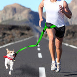 Adjustable Dog Hands Free Leash Waist Belt Buddy Jogging Walking Running Green Uniwide