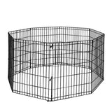 PaWz Pet Dog Playpen Puppy Exercise 8 Panel Fence Black Extension No Door 24" PaWz