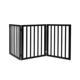 PaWz 3 Panels Wooden Pet Gate Dog Fence Safety Stair Barrier Security Door Black PaWz