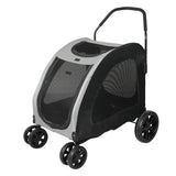 PaWz Pet Dog Stroller Pram Carrier Cat Travel Foldable 4 Wheels 50kg Capacity Petsleisure