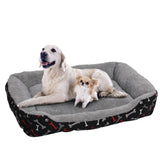 PaWz Pet Dog Cat Bed Deluxe Soft Cushion Lining Warm Kennel Black Bone XXL PaWz