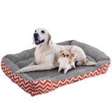 PaWz Pet Dog Cat Bed Deluxe Soft Cushion Lining Warm Kennel Orange Geo XXL PaWz