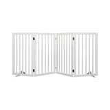 PaWz Wooden Pet Gate Dog Fence Safety Stair Barrier Security Door 4 Panel Large Petsleisure