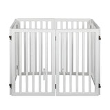 PaWz Wooden Pet Gate Dog Fence Safety Stair Barrier Security Door 6 Panel Large Petsleisure