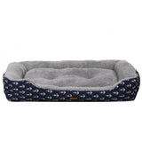 PaWz Pet Dog Cat Bed Deluxe Soft Cushion Lining Warm Kennel Navy Anchor L PaWz