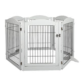 PaWz 6 Panels Pet Dog Playpen Puppy Exercise Cage Enclosure Fence Indoor White PaWz