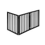 PaWz 3 Panels Wooden Pet Gate Dog Fence Safety Stair Barrier Security Door Black PaWz