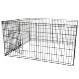 PaWz Pet Dog Playpen Puppy Exercise 8 Panel Enclosure Fence Black With Door 24" PaWz