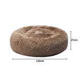 PaWz Pet Bed Cat Dog Donut Nest Calming Mat Kennel Cave Deep Sleeping Brown XXXL PaWz