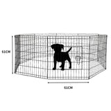 PaWz Pet Dog Playpen Puppy Exercise 8 Panel Enclosure Fence Black With Door 24" PaWz