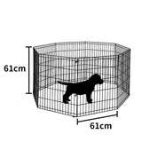 PaWz Pet Dog Playpen Puppy Exercise 8 Panel Fence Black Extension No Door 24" PaWz