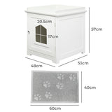 PaWz Cat Litter Box Mat Fully Enclosed Kitty Toilet Odour Control Basin Wooden Petsleisure