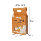 PaWz 2.5kg Tofu Cat Litter Clumping Flushable Fast Super Absorben Natural x4 Petsleisure