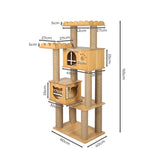 PaWz Cat Tree Scratching Post Scratcher Cats Tower Wood Condo Toys House 155cm PaWz