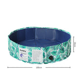 PaWz 100cm Portable Pet Swimming Pool Kids Dog Washing Bathtub Outdoor Foldable PaWz