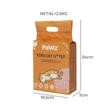 PaWz 2.5kg Tofu Cat Litter Clumping Flushable Fast Super Absorben Peach x4 Petsleisure