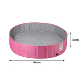 Portable Pet Swimming Pool Kids Dog Cat Washing Bathtub Outdoor Bathing Pink L PaWz