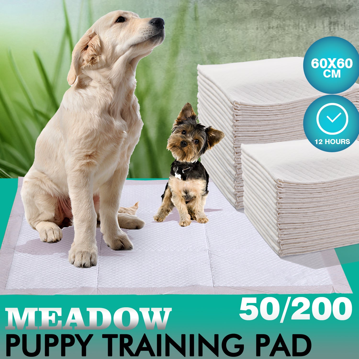 PaWz 100 Pcs 60x60cm Ultra Absorbent Puppy Pet Dog Cat Toilet Training Pads Blue PaWz