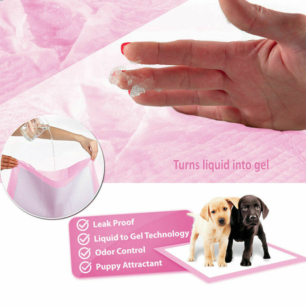 PaWz 100pcs 60x60cm Puppy Pet Dog Indoor Cat Toilet Training Pads Absorbent Pink PaWz