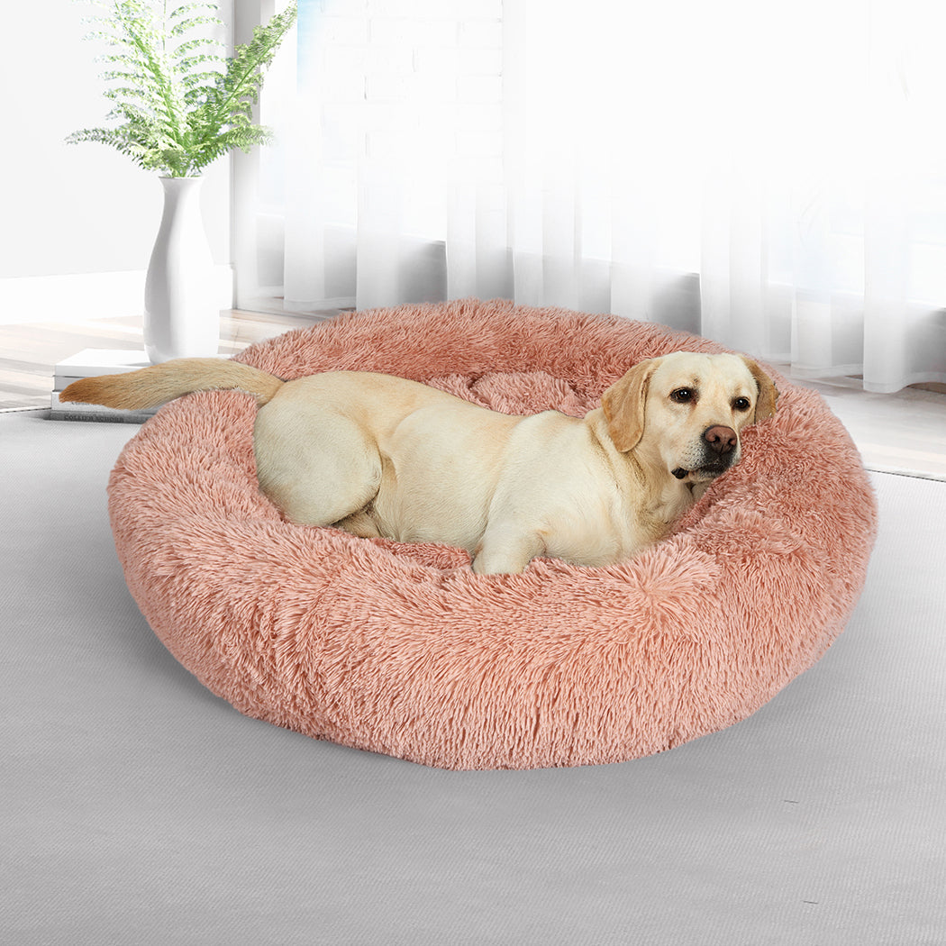 PaWz Pet Bed Cat Dog Donut Nest Calming Kennel Cave Deep Sleeping Pink XXXL PaWz
