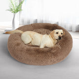 PaWz Pet Bed Cat Dog Donut Nest Calming Mat Kennel Cave Deep Sleeping Brown XXXL PaWz