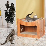 PaWz Cat Scratcher Scratching Board Corrugated Cardboard Condo House Large Petsleisure