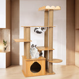 PaWz Cat Tree Scratching Post Scratcher Cats Tower Wood Condo Toys House 130cm PaWz