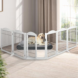 PaWz 6 Panels Pet Dog Playpen Puppy Exercise Cage Enclosure Fence Indoor White PaWz