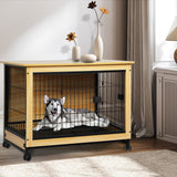 PaWz Wooden Wire Dog Kennel Side End Table Steel Puppy Crate Indoor Pet House XXL PaWz