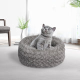 PaWz Calming Dog Bed Warm Soft Plush Sofa Pet Cat Cave Washable Portable Grey S PaWz