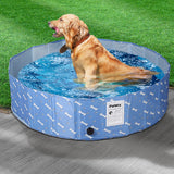 Portable Pet Swimming Pool Kids Dog Cat Washing Bathtub Outdoor Bathing Blue S PaWz