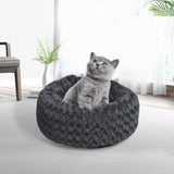 PaWz Calming Dog Bed Warm Soft Plush Pet Cat Cave Washable Portable Dark Grey S PaWz