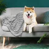 PaWz Dog Blanket Pet Cat Warm Soft Plush Mat Washable Reusable Calming Bed Grey PaWz