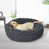 PaWz Calming Dog Bed Warm Soft Plush Pet Cat Cave Washable Portable Dark Grey L PaWz