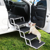 PaWz 5 Steps Dog Ramp Adjustable Height Stair Car Dog Folding Portable Aluminium PaWz