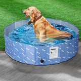 Portable Pet Swimming Pool Kids Dog Cat Washing Bathtub Outdoor Bathing Blue L PaWz