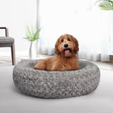 PaWz Calming Dog Bed Warm Soft Plush Sofa Pet Cat Cave Washable Portable Grey M PaWz